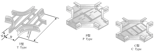 XQJ-LQJ-04BT, P, C型鋁合金水平四通橋架