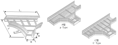 XQJ-LQJ-03BT, P, C型鋁合金水平三通橋架